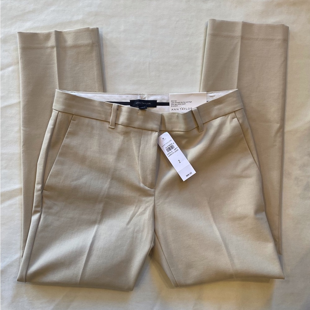 Ann Taylor Women's Beige Slim Straight Pants